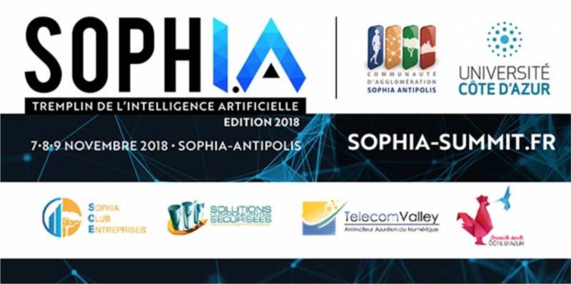 La 1ère édition du Soph.I.A Summit, le sommet Intelligence Artificielle de Sophia Antipolis, se tiendra les 7, 8 et 9 novembre