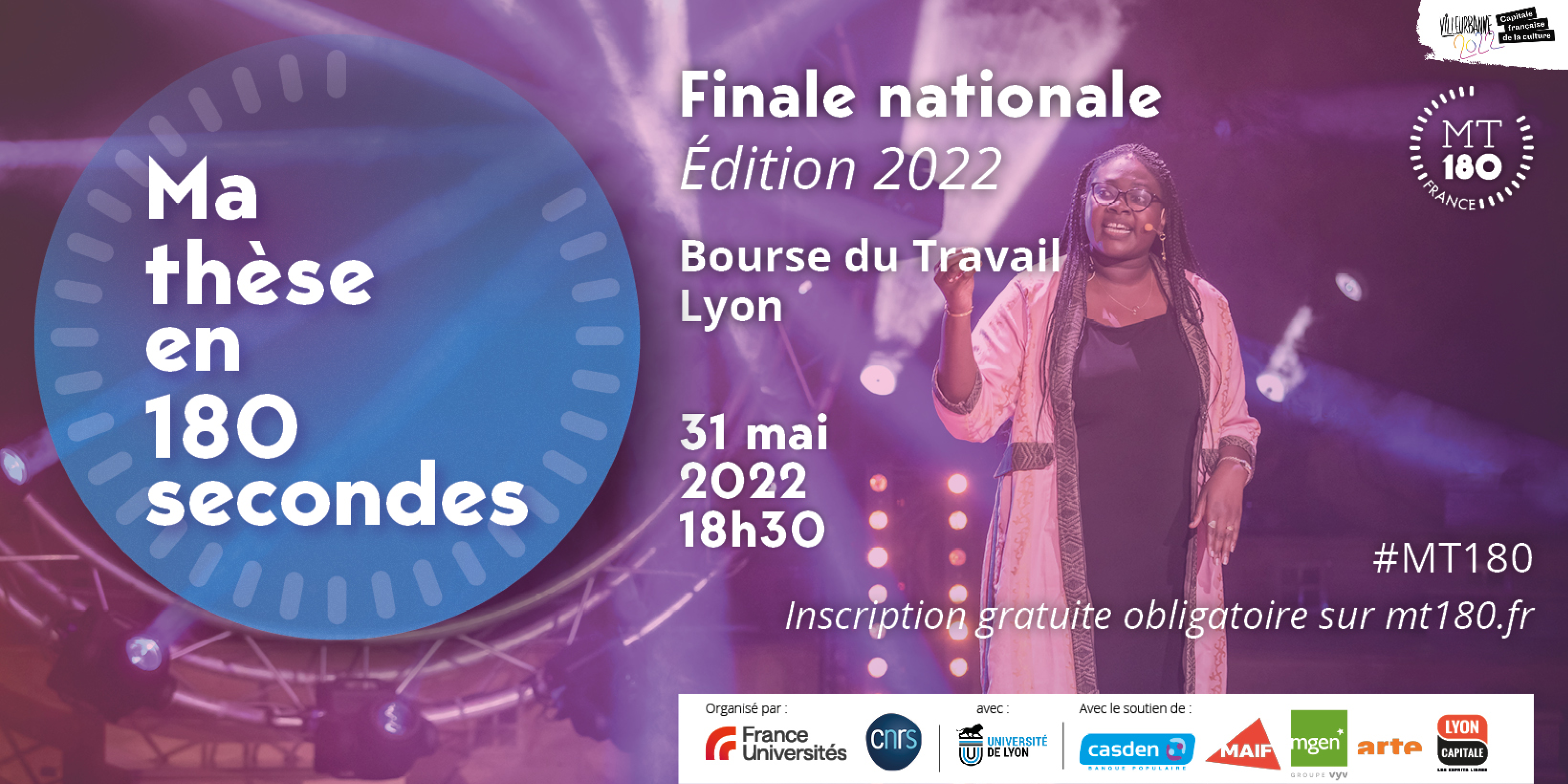 The final of "My thesis in 180 seconds" will take place in Lyon on May 31