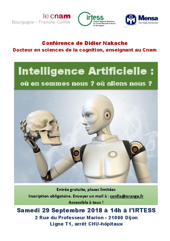 Conférence «Intelligence Artificielle : où en sommes-nous ? Où allons-nous ?»