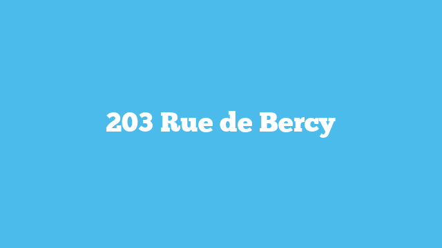 203 Rue de Bercy
