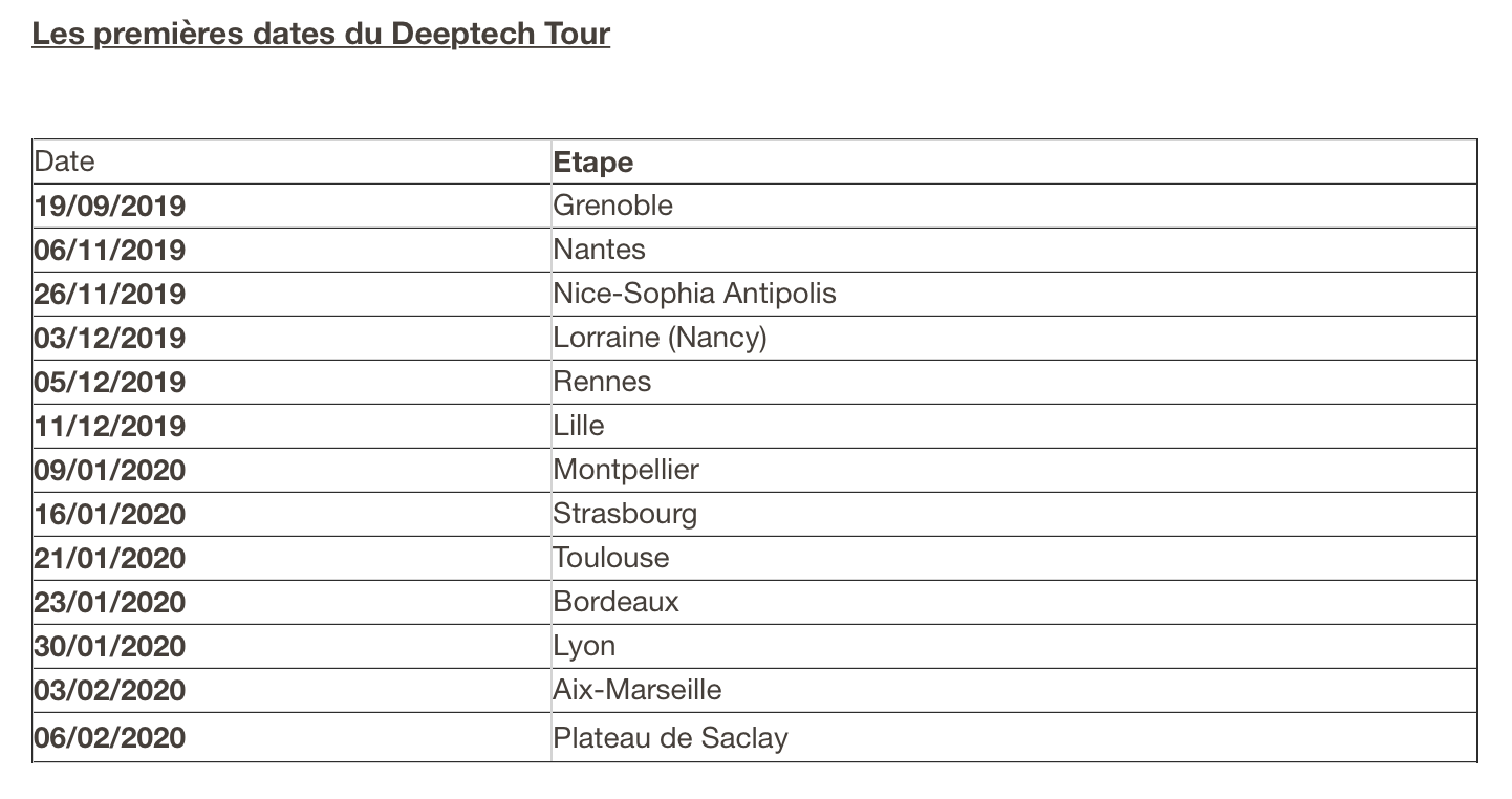 Deeptech Tour