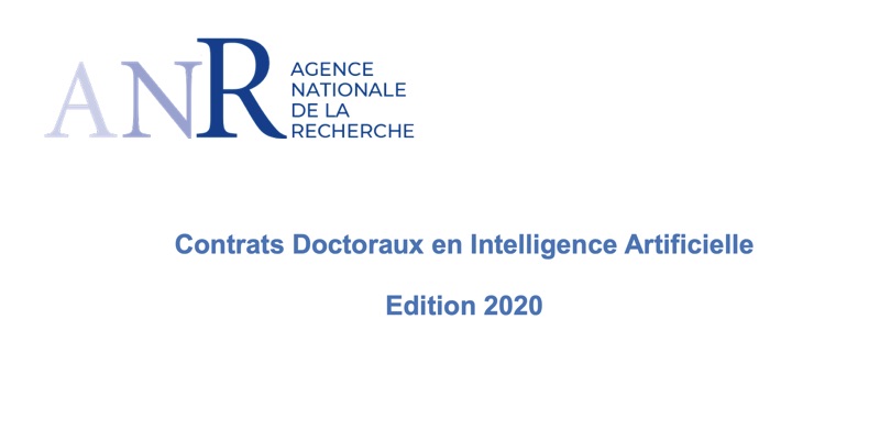 ANR Contrats doctoraux intelligence artificielle 2020